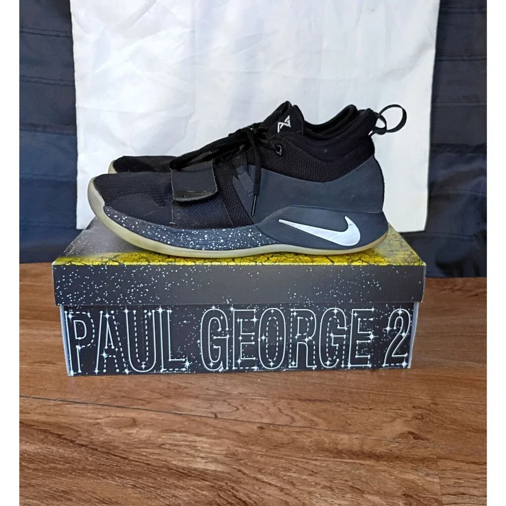 Nike PG 2.5 Paul George Black Platinum Mens 12 BQ8452-004 Box Swoosh Loose